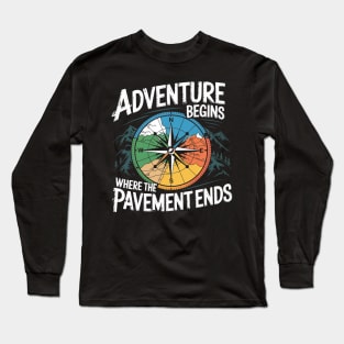 Adventure Beyond Pavement Compass Long Sleeve T-Shirt